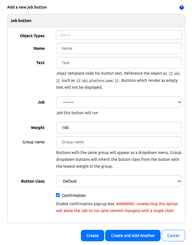 Job Button Form