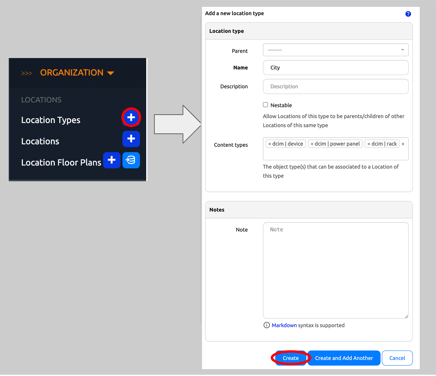 Create location type