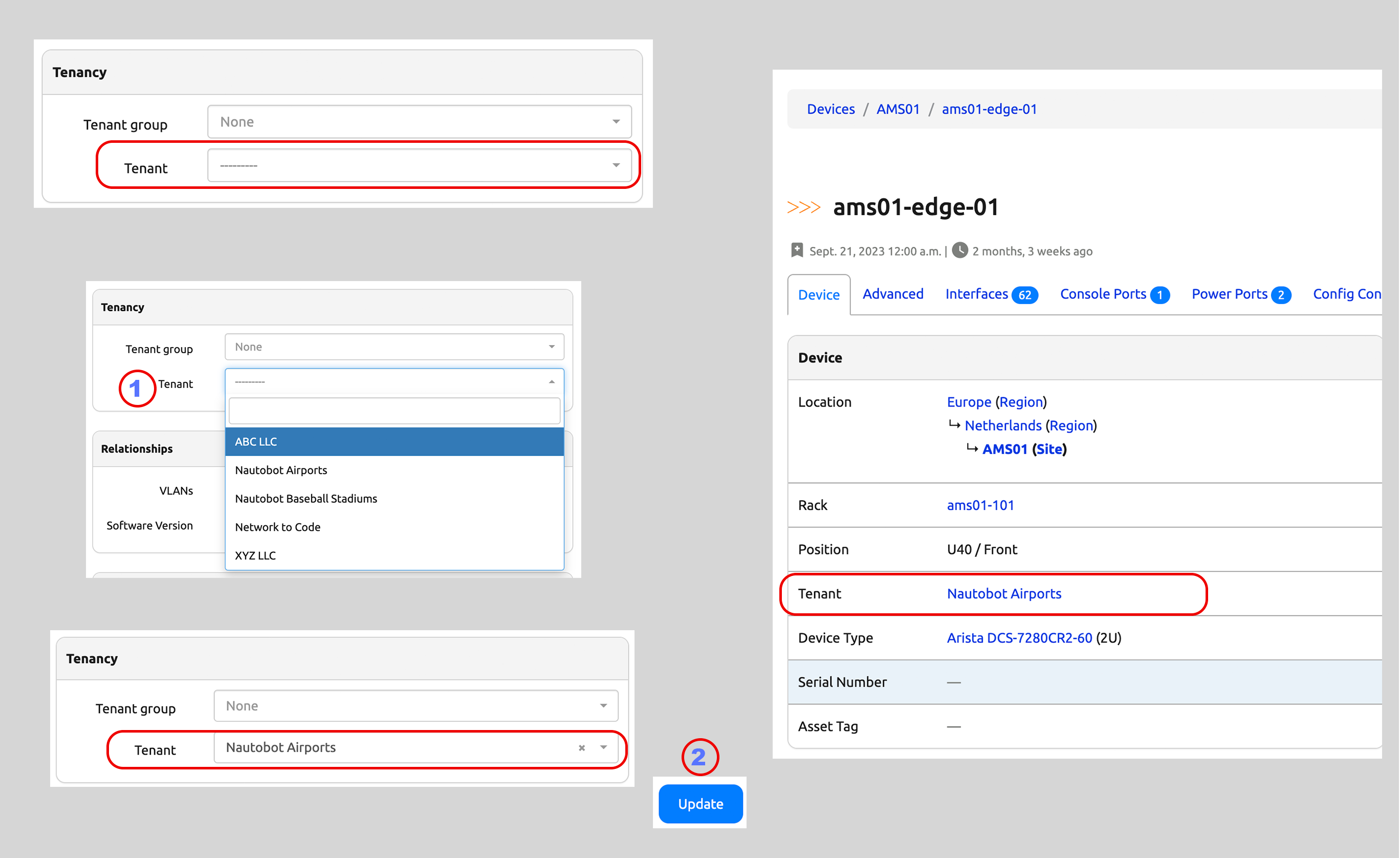 Assign tenant to device 2