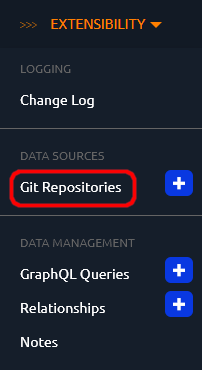 Menu showing "Git Repositories" Item