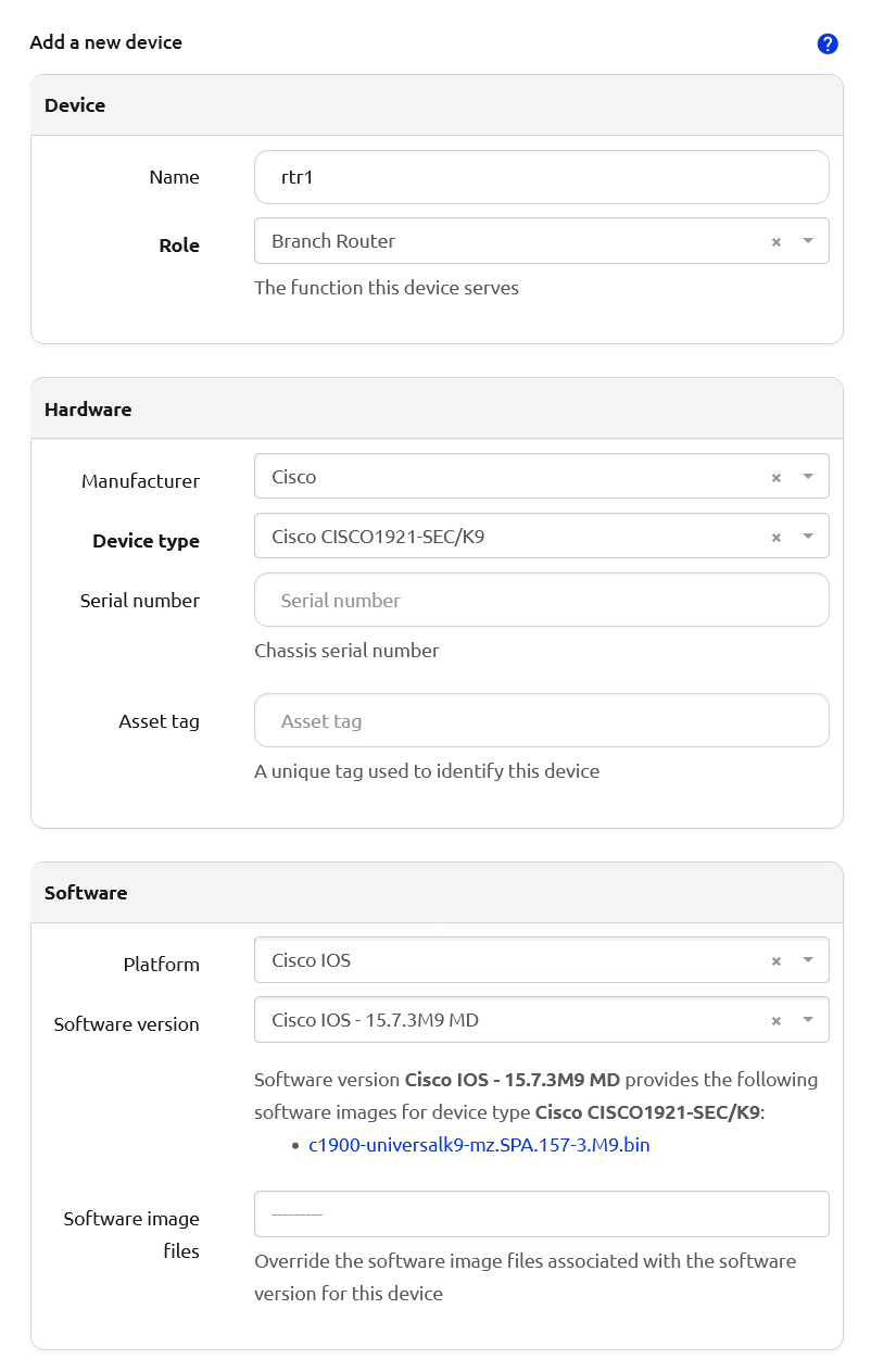 Assign Software Version to Device